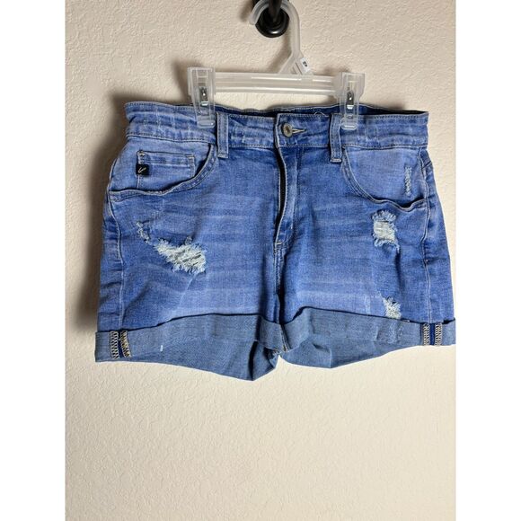KanCan Pants - KanCan High Rise Shorts Blue Jean Denim Distressed Size 28